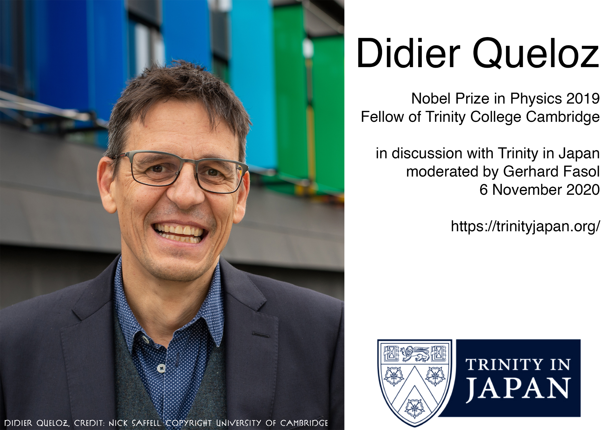 [Trinity Japan] Didier Queloz, Nobel Prize in Physics 2019, on exoplanets and extraterrestrial life, 6 Nov 2020